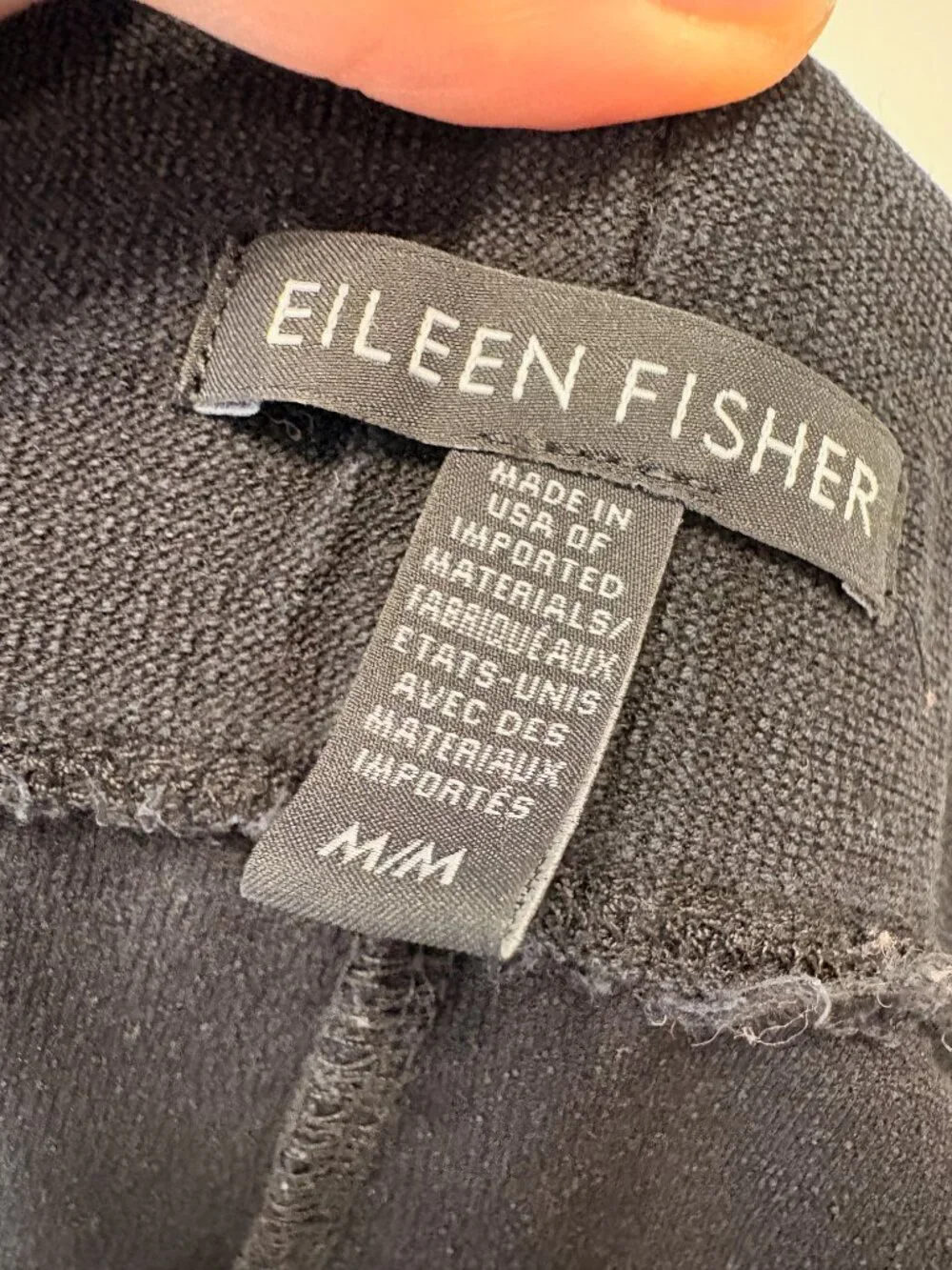 Eileen Fisher Black Tencel Stretch Pull on Cropped Straight Leg Pants Medium